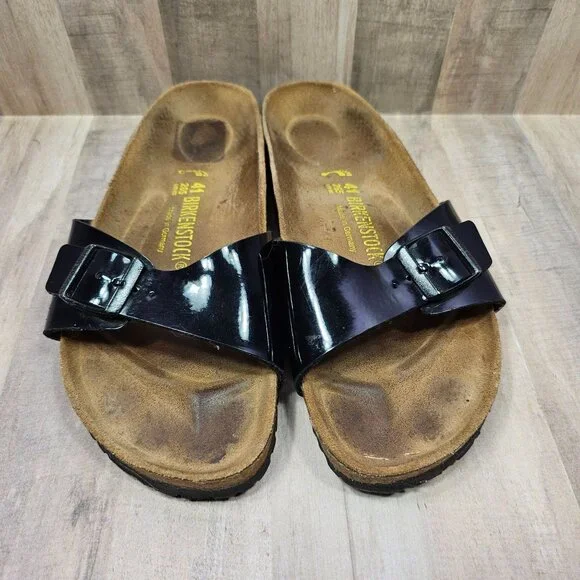 Birkenstock Woman's Sz 41 Madrid Single Black Strap Adjustable Sandals Shoes - Picture 3 of 10